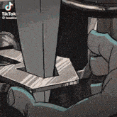a cartoon of a hand holding a piece of paper that says tik tok