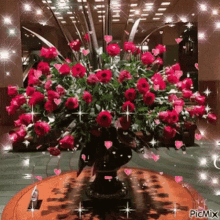 hearts flower vase sparkle roses