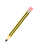 a pencil with a pink eraser on the end