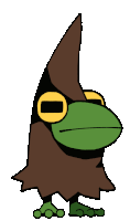 a cartoon frog wearing sunglasses and a hat