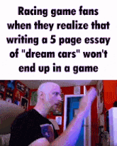 Racing Game Fans When They Realize 5 Page Essay GIF