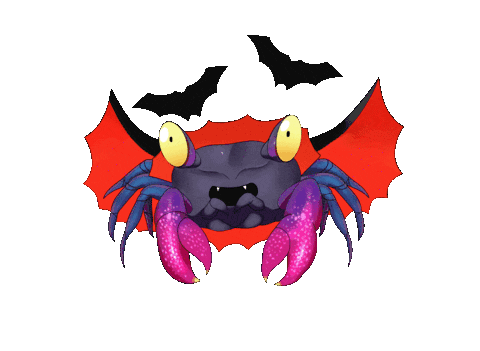 Vampire Crab Halloween Sticker - Vampire Crab Vampire Crab Stickers