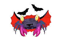 Vampire Crab Halloween Sticker
