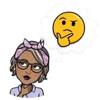 a cartoon woman is thinking with a smiley face in a thought bubble .