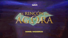 a red background with the name daniel vaquerizo on the bottom