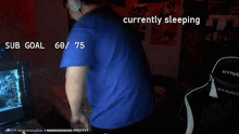 a person is currently sleeping in front of a computer screen