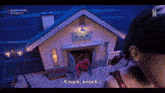 a scene from squid game season 3 with a person standing in front of a house