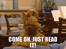 Alf Come On Just Read It GIF - Alf Come On Just Read It Read It GIFs
