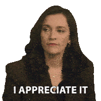 a woman says i appreciate it while looking down