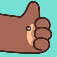 an illustration of a thumbs up with a youtube icon on it