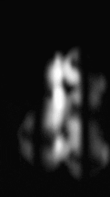 a black and white photo of a person 's face with a shadow on the wall .