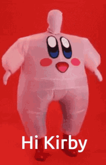 Kirby Hi GIF - Kirby Hi Kirby Costume GIFs