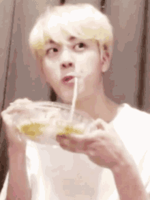 Jin Eating GIF - Jin Eating Confused GIFs