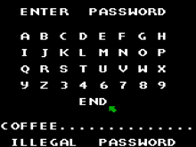 a black screen with the words enter password and illegal password