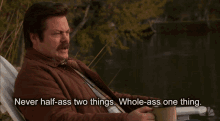 ron swanson halfassed wholeass commit parks and rec