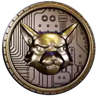 a gold coin with a cat 's face on it