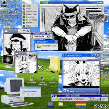a collage of computer screens including one that says ' i am hungry '