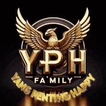 a logo for yph family with a golden eagle on it