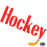 a hockey logo with a hockey stick and puck
