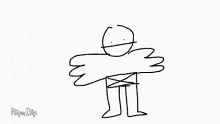 a black and white drawing of a person with wings on a white background