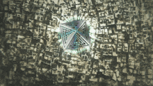 a black and white drawing of a pyramid with a light coming out of the center