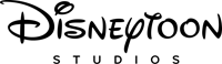 a logo for disneytoon studios is shown in black on a white background