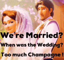 were married tangled shocked when was the wedding too much champagne