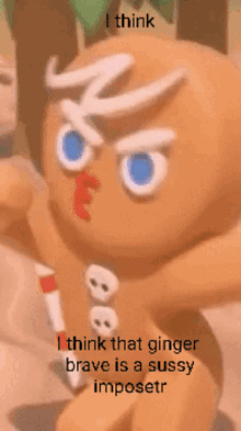 Gingerbrave Cookie Run GIF - Gingerbrave Cookie Run Sussy Baka GIFs