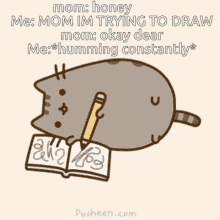 Drawing With Bishes Pusheen GIF