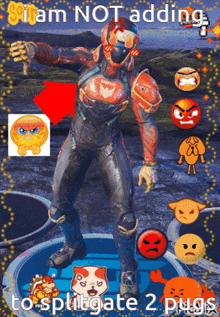 a picture of a video game character that says " i am not adding to spitgate 2 plugs "