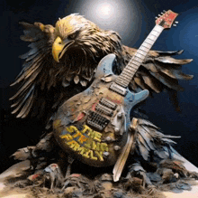 a guitar with the words " the strong family " painted on it
