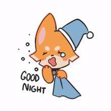 fox orange cute good night sleep