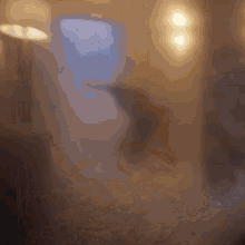 a blurred image of a person 's face with the number 5 visible