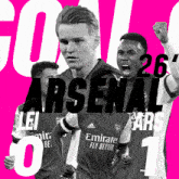 a poster with soccer players and the words " arsenal 26 "