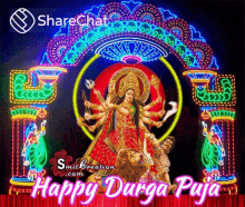 Happy Durga Puja हैप्पीदिवाली GIF - Happy Durga Puja हैप्पीदिवाली लाइटदीपावली GIFs