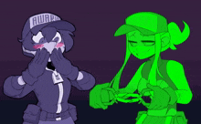 a cartoon character wearing an award hat covering her face