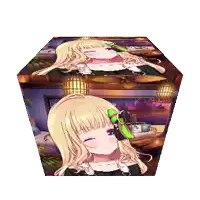 a cube with a picture of a girl in it