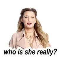 a picture of a woman with the words who is she really