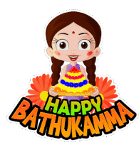 Happy Bathukamma Chutki Sticker - Happy Bathukamma Chutki Chhota Bheem Stickers