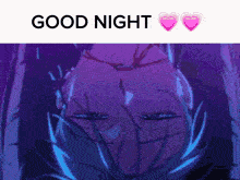a picture of a person with the words good night written on it