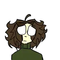 a drawing of a person with a turtleneck and brown hair