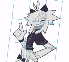 a drawing of a cartoon character with a circle on his head