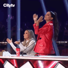 clapping trish stratus lilly singh canadas got talent cheering up