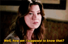 Greys Anatomy Meredith Grey GIF - Greys Anatomy Meredith Grey Well How Am I Supposed To Know That GIFs