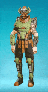 a video game character with horns on his head and a beard