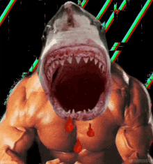 shark hungry beast monster muscles