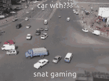a bunch of cars are driving down a street with the words car wth snat gaming on the bottom