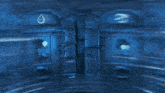 a blue background with a glowing letter e in the middle