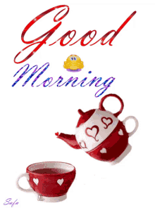 good morning tea hearts emoji mwa