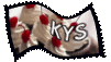a picture of a blanket with the word kys written on it .
